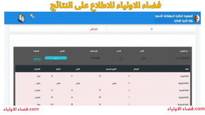 فضاء الاولياء للاطلاع على النتائج​
