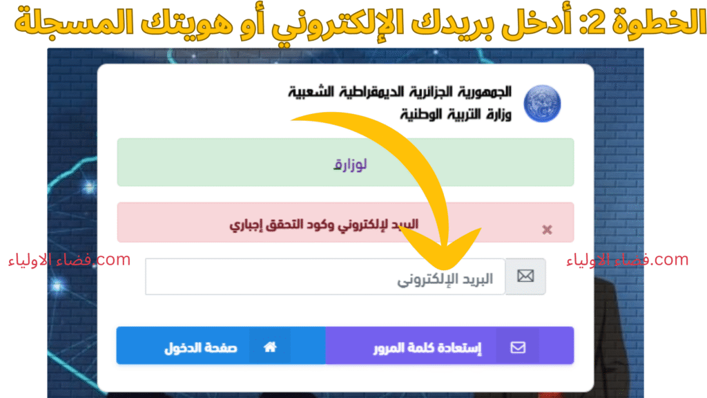 أدخل بريدك الإلكتروني أو هويتك المسجلة